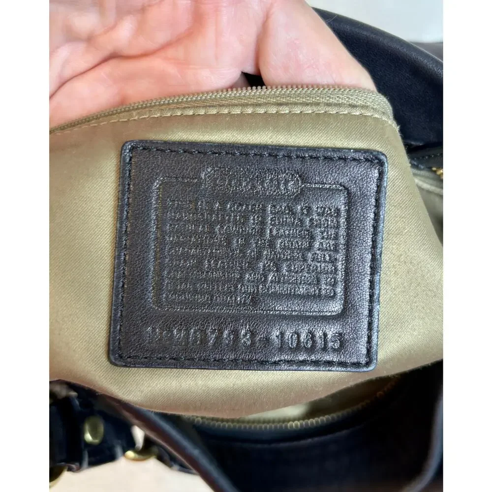 Coach Y2K Black Leather Carly Hobo